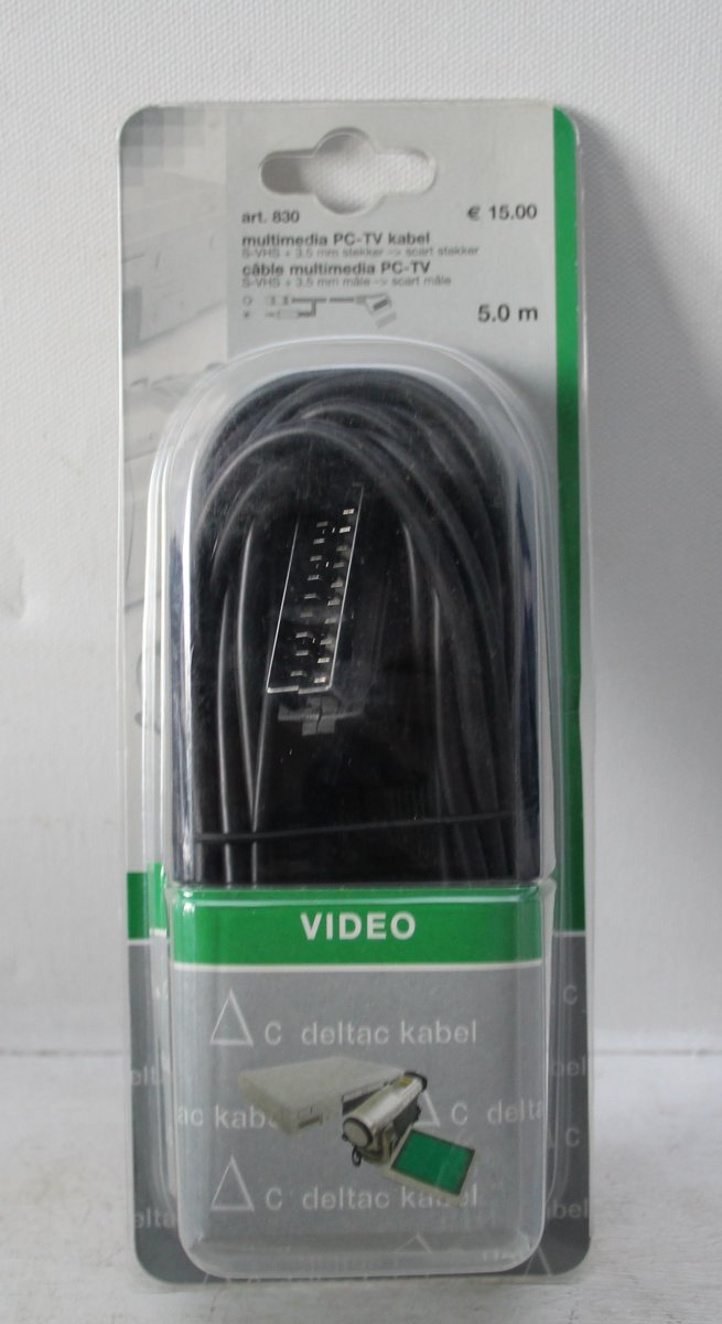 Deltac 830 multimedia PC-TV kabel (S-VHS + 3,5mm -<gt/> scart)  5m